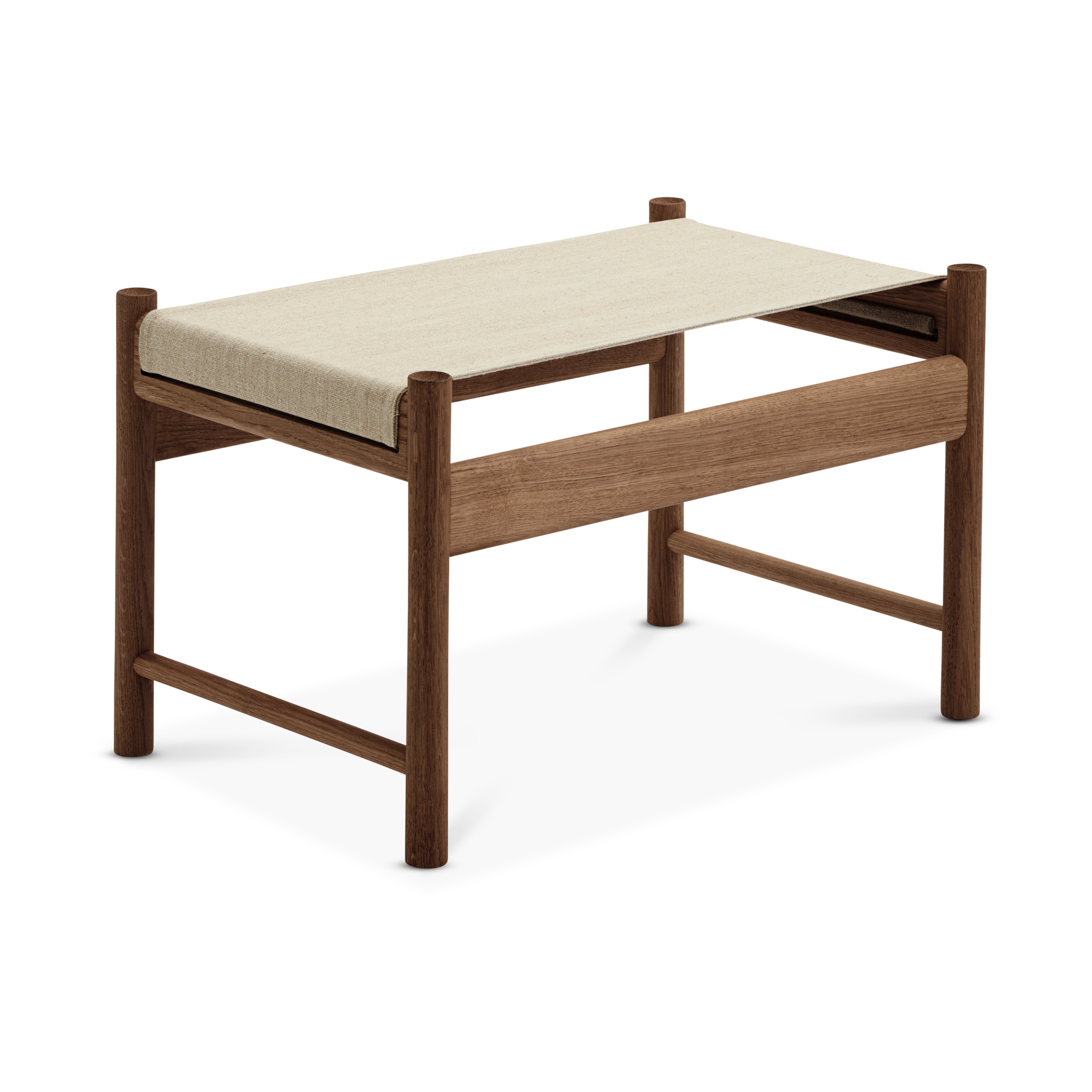 Taburete HB Roble aceitado ahumado-lona