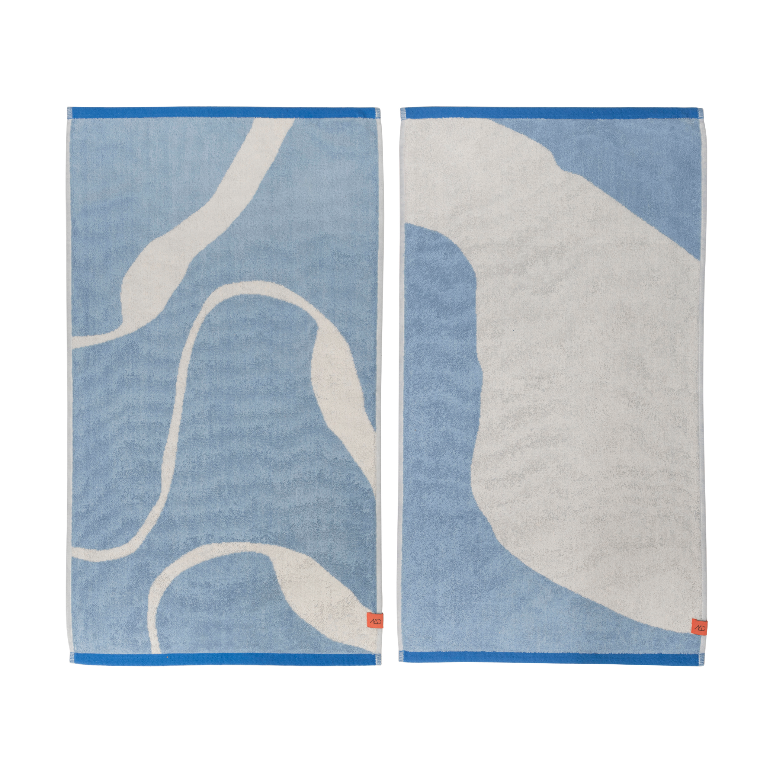 2 Toallas de invitados Nova Arte 40x55 cm Light blue-off-white