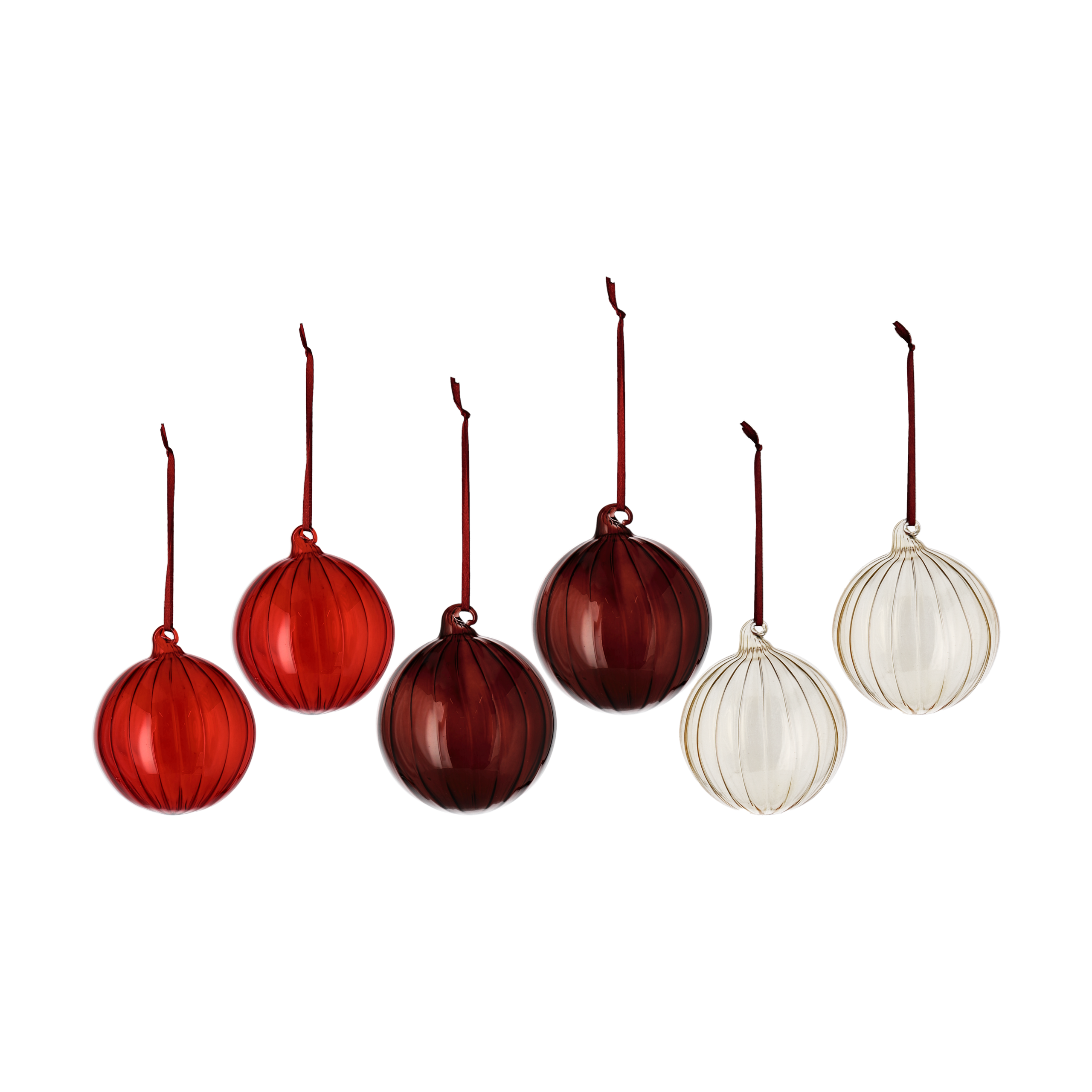 6 Bolas de Navidad Clarity Ø8 cm Rojo