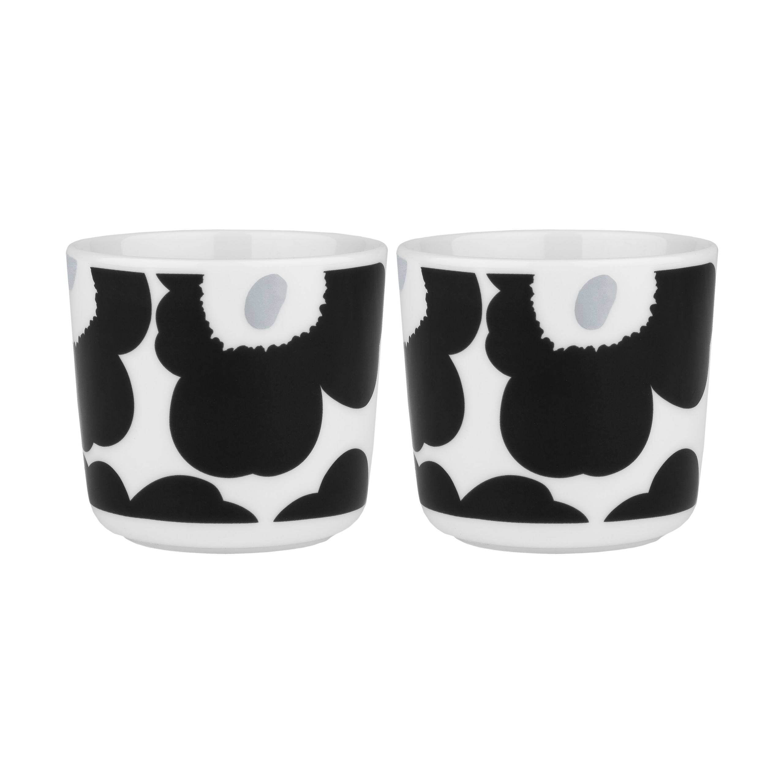 2 Tazas de café sin asa Oiva Unikko 20 cl White-coal-silver