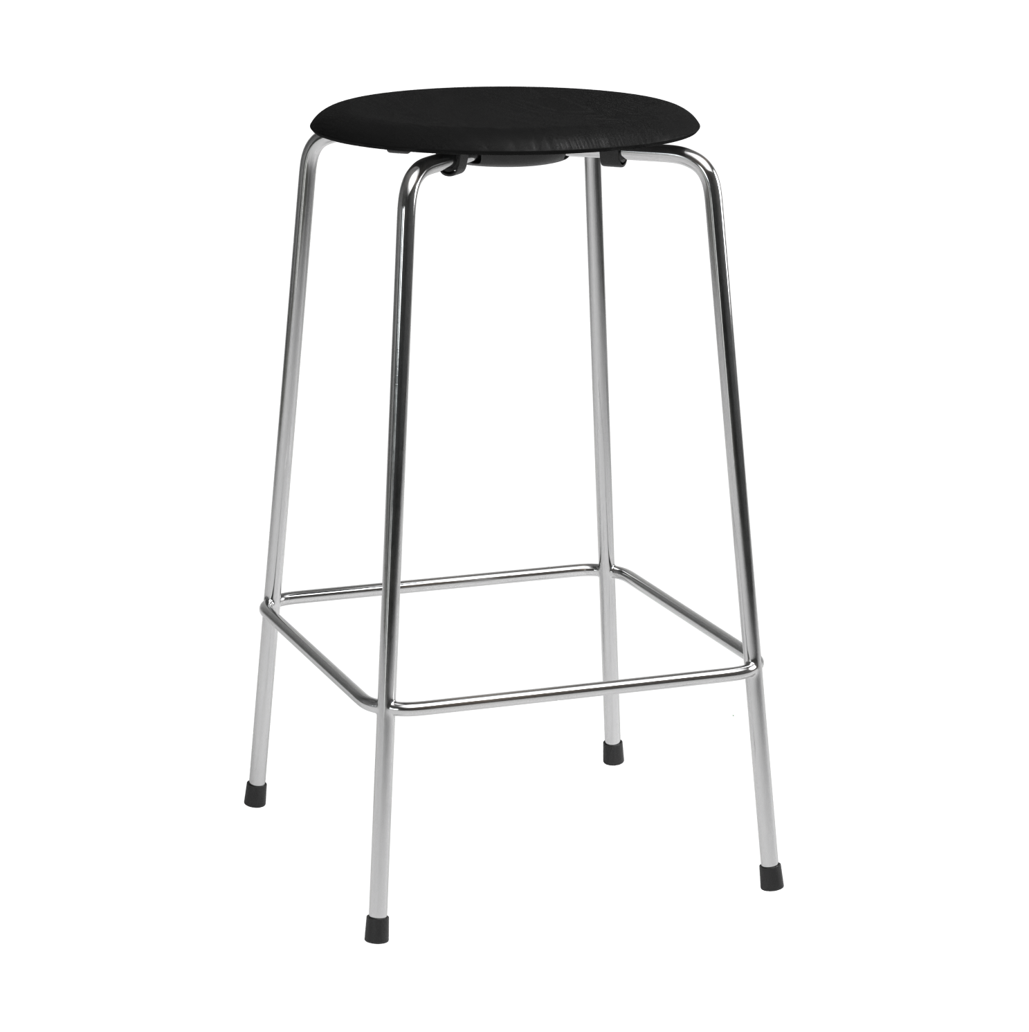 High Dot counter stool 4 patas Ceniza negra-cromo