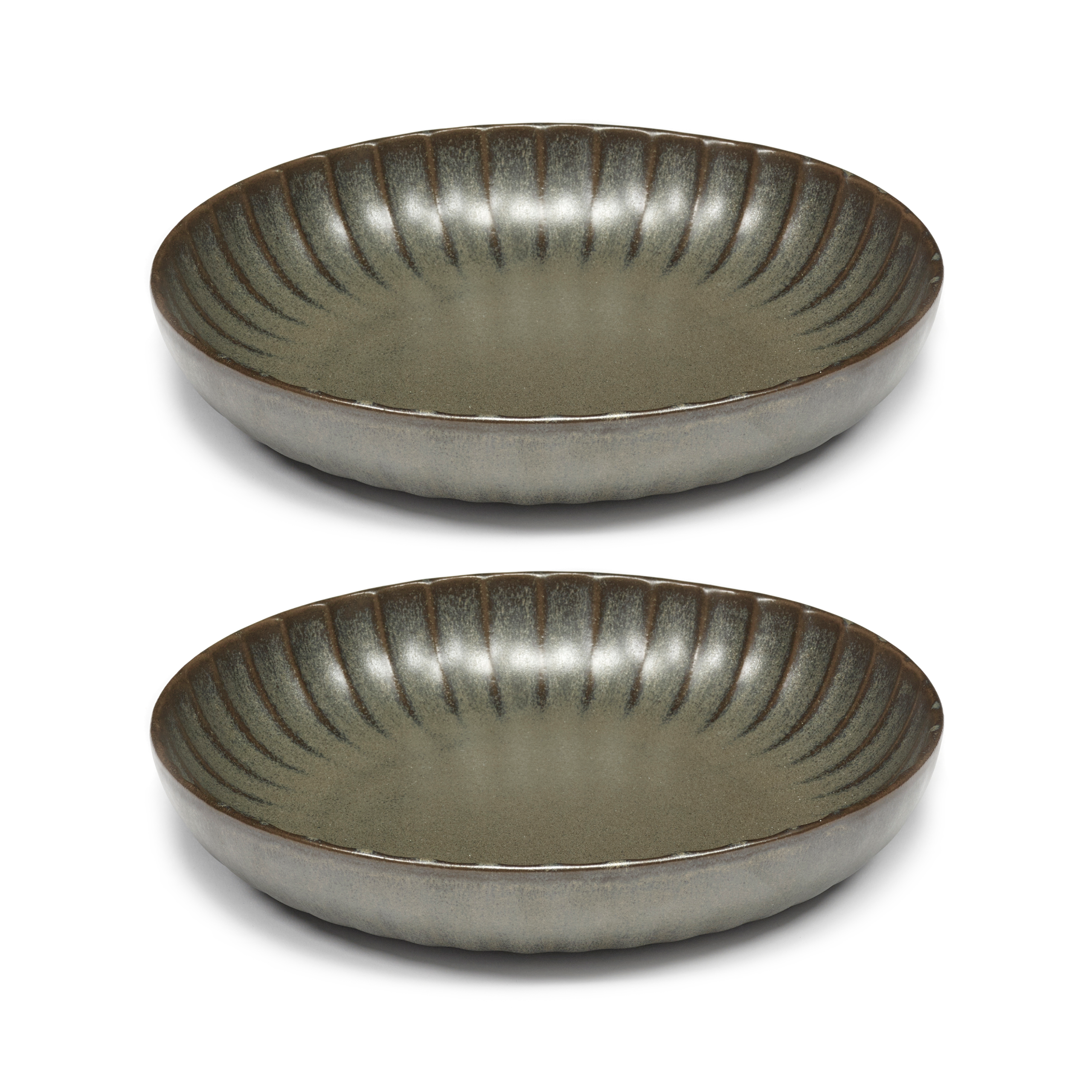 2 Platos Inku high L Ø23 cm Green