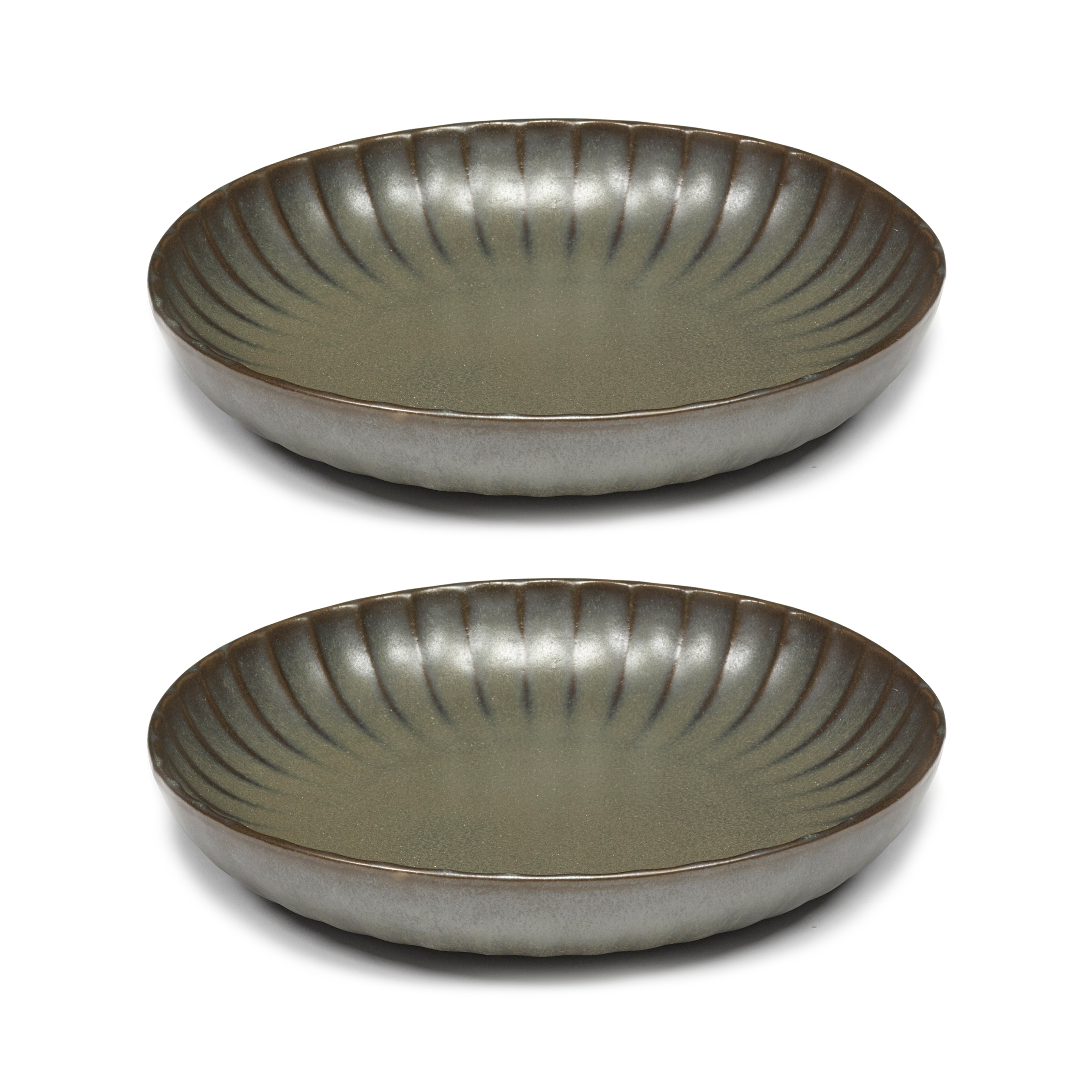 2 Platos Inku high M Ø21 cm Green