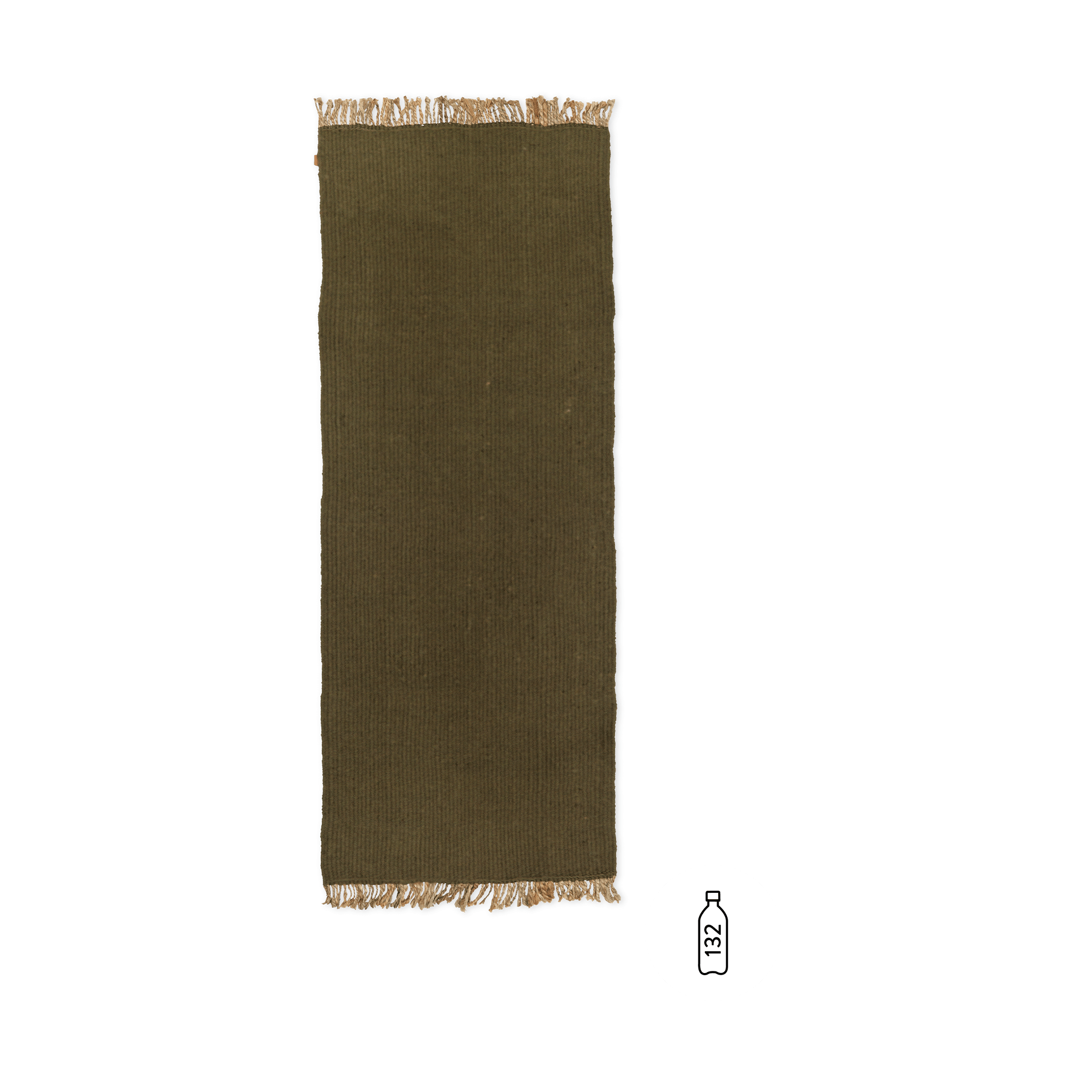 Alfombra de recibidor Block Oliva-Natural, 80x200 cm