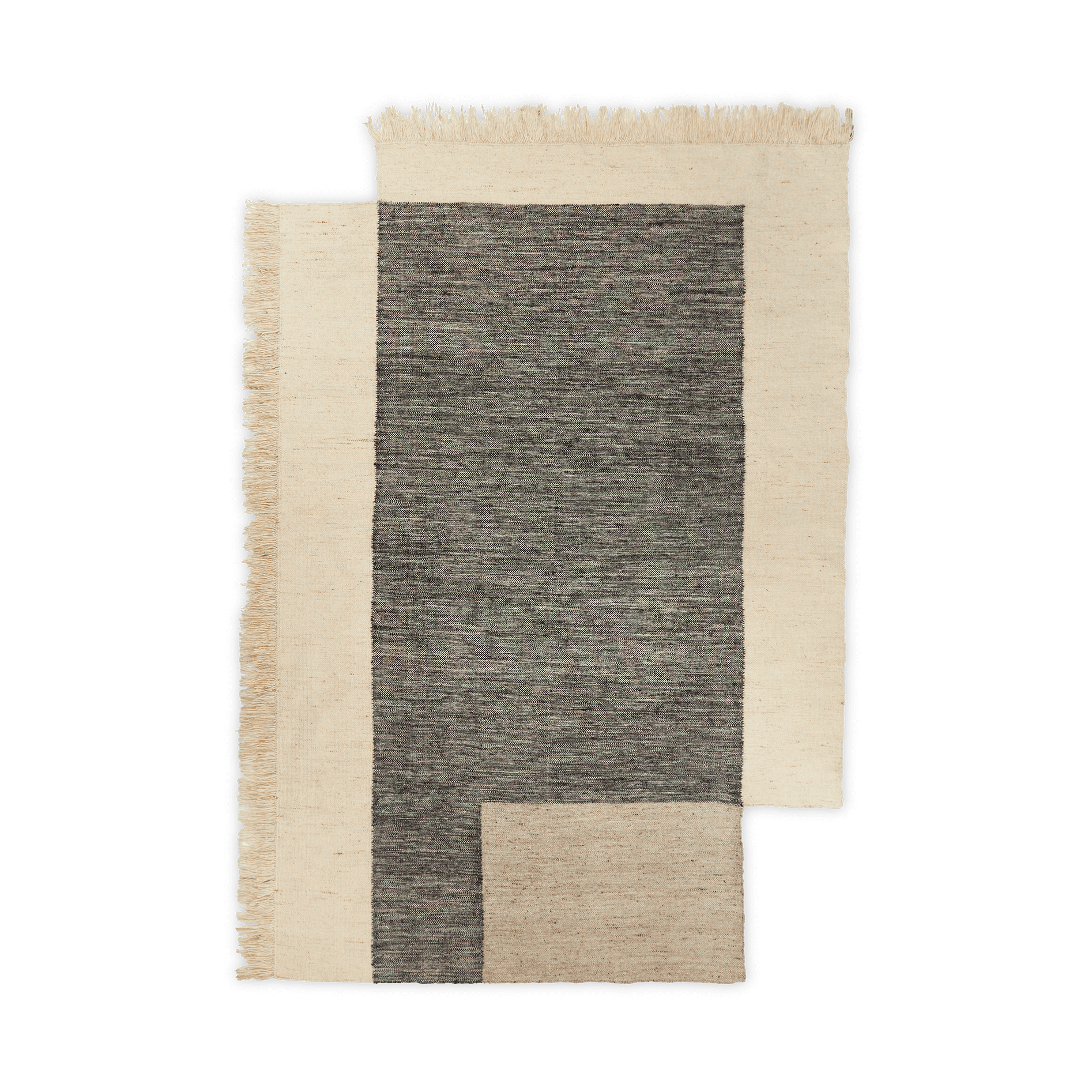 Alfombra de lana Counter Carbón-Blanco roto, 200x300 cm