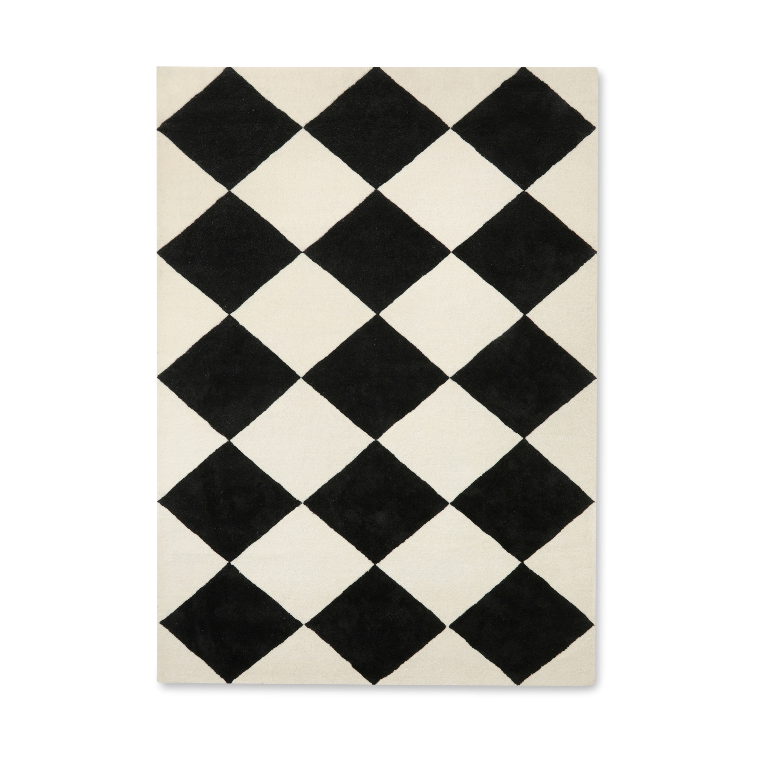 Alfombra de lana Tenman 170x240 cm Black-white