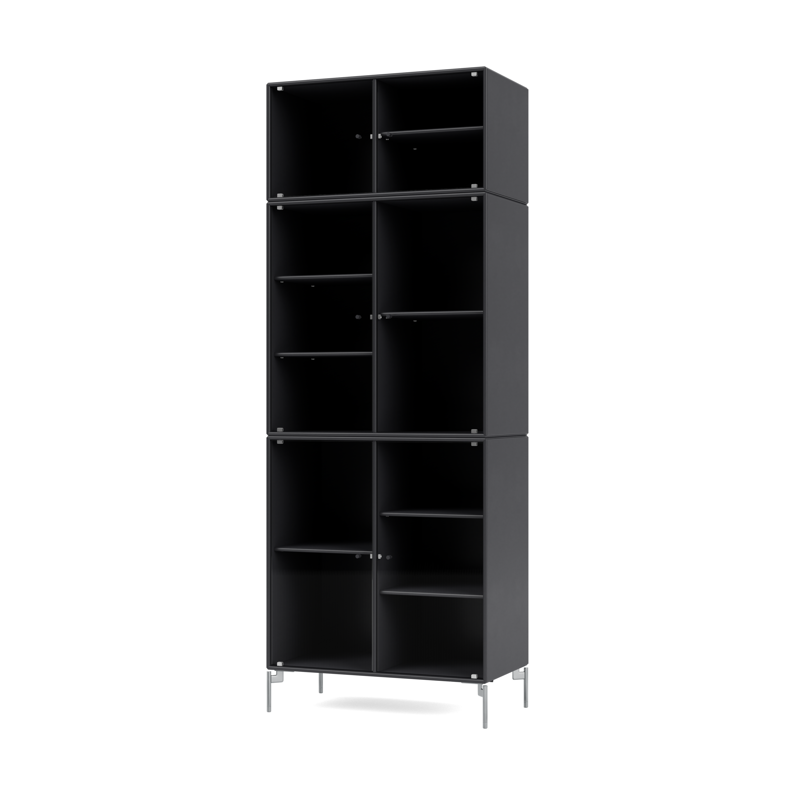 Vitrina Ripple IV 69,6x187,2x38 cm Anthracite-ben chrome