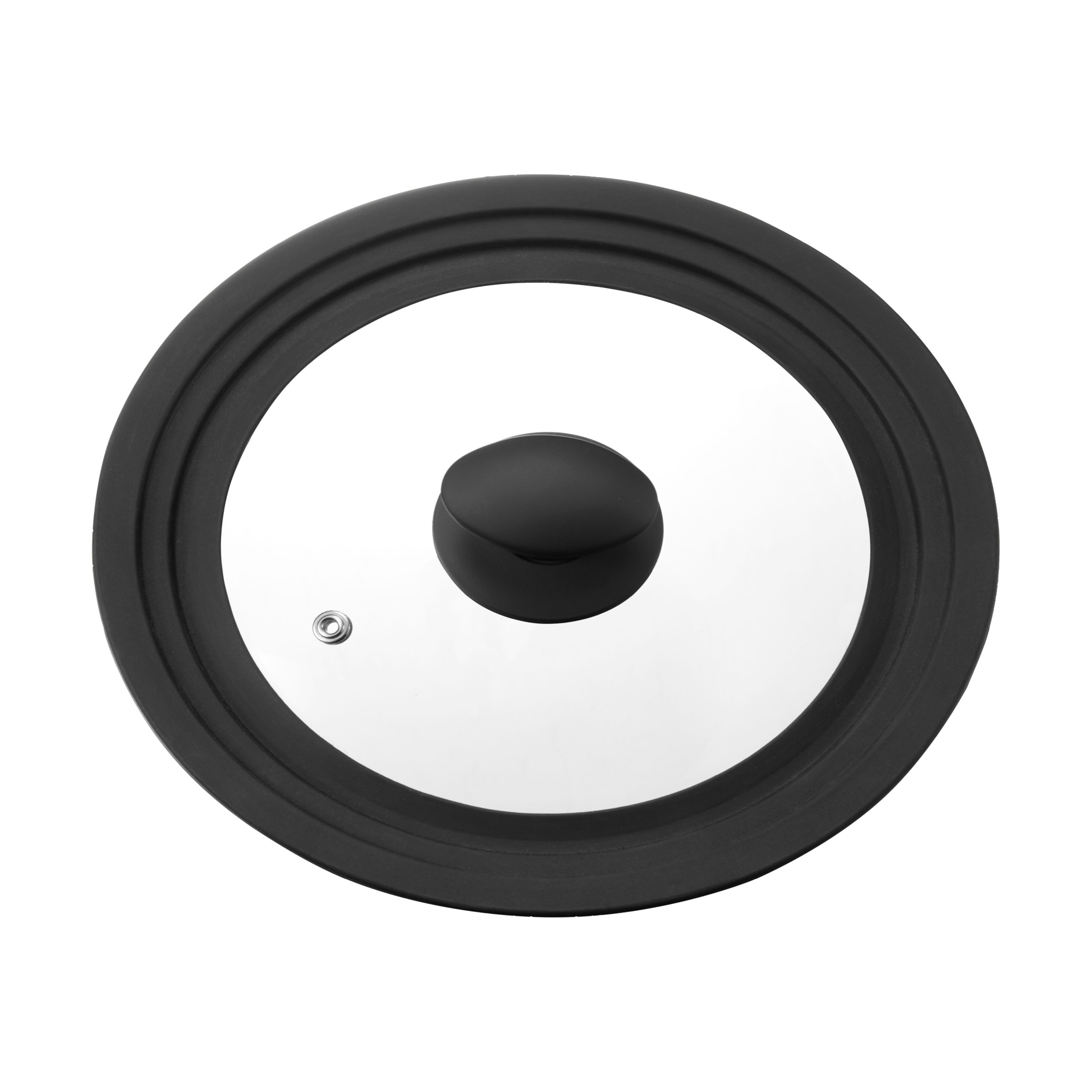 Tapa universal Una 20/22/24 cm Vidrio-silicona negra