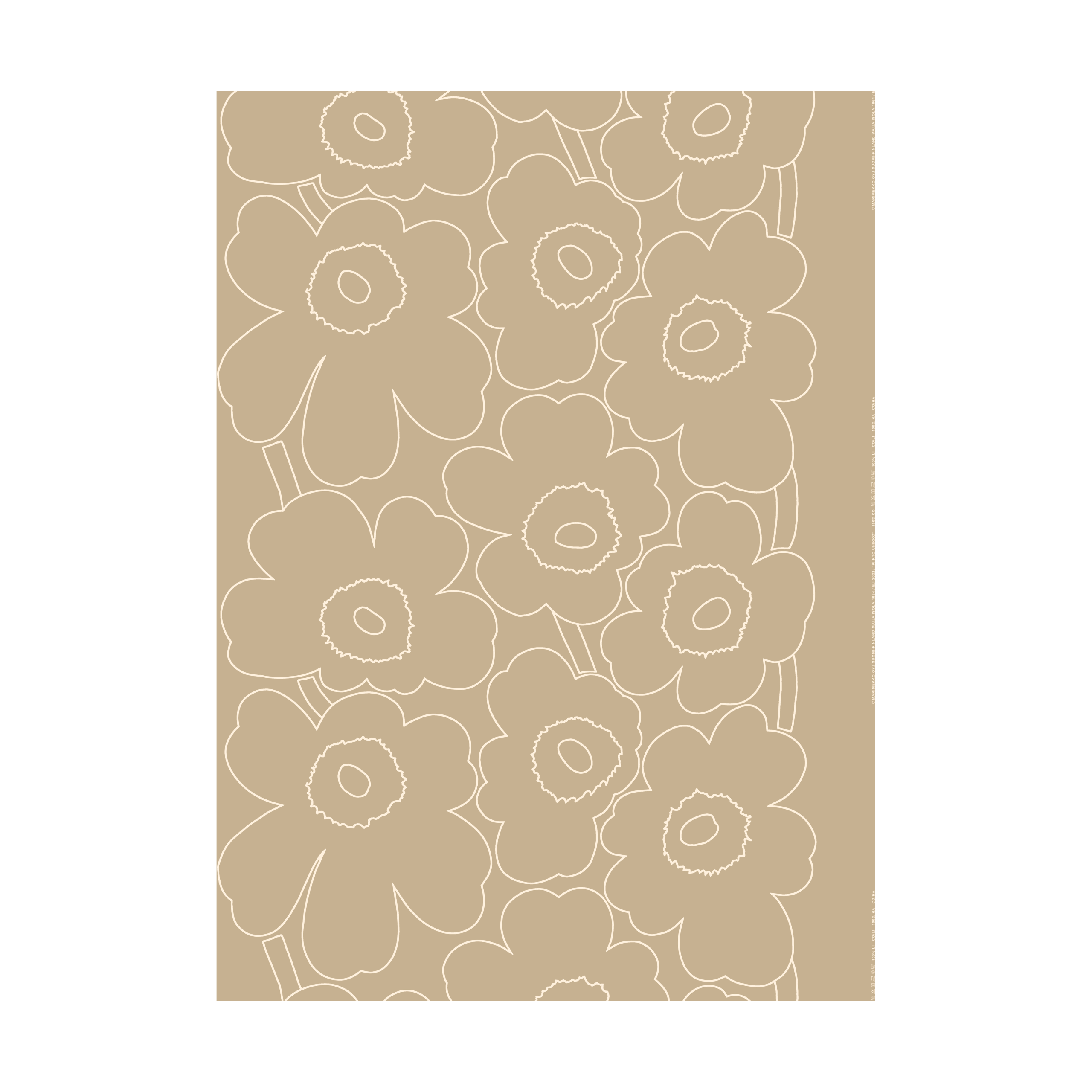 Tela Piirto Unikko lino crudo Linen-white