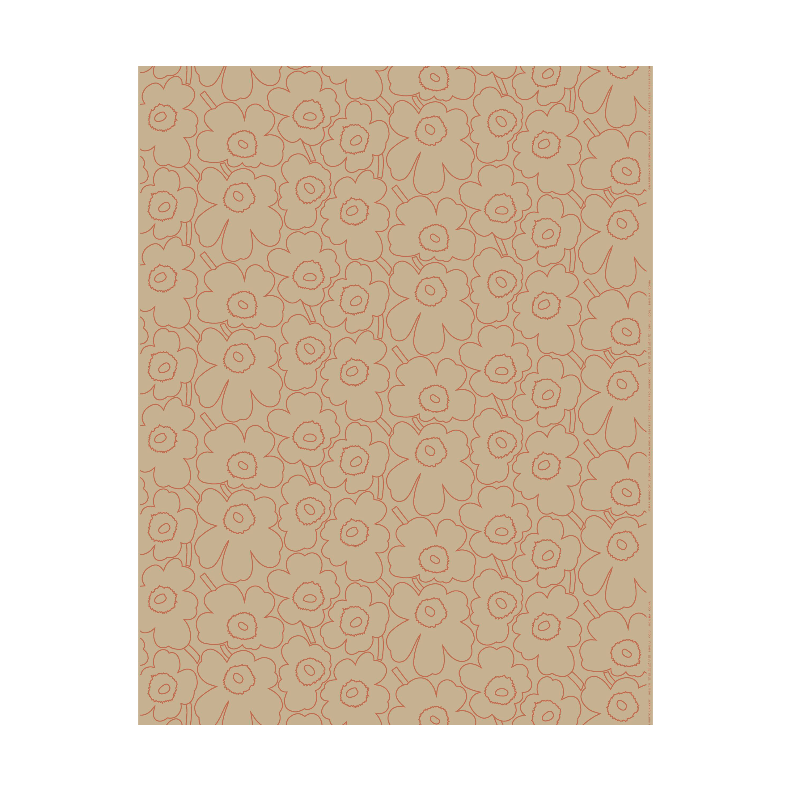 Tela Piirto Unikko algodón-lino Linen-l. terracotta