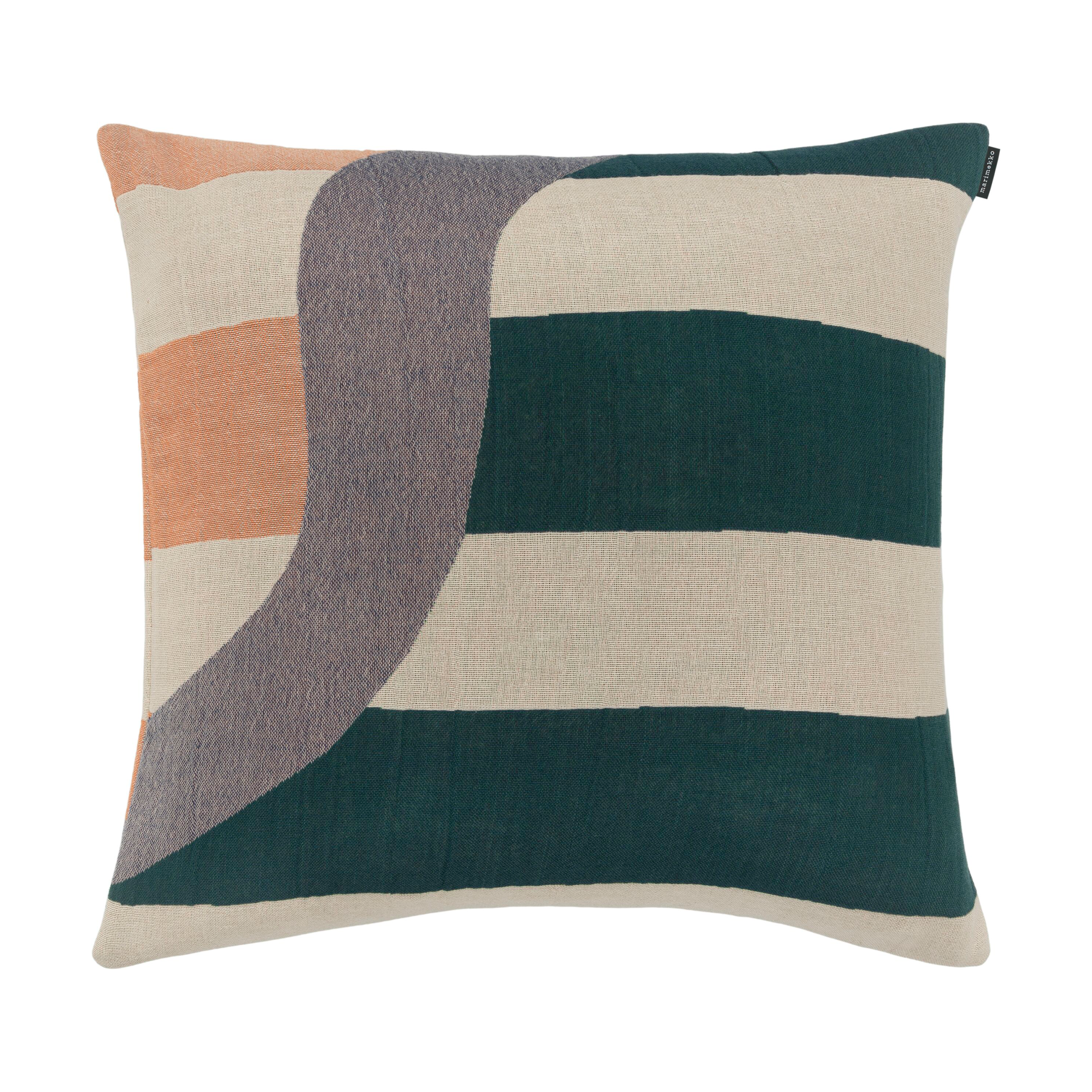 Funda de cojín Siirto jacquard 50x50 cm Powder-d. blue-l. blue-coral