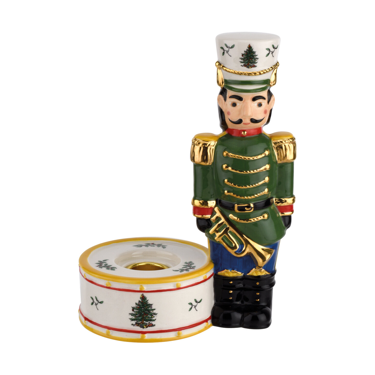 Portavelas Christmas Tree Nutcracker 17,5 cm Green