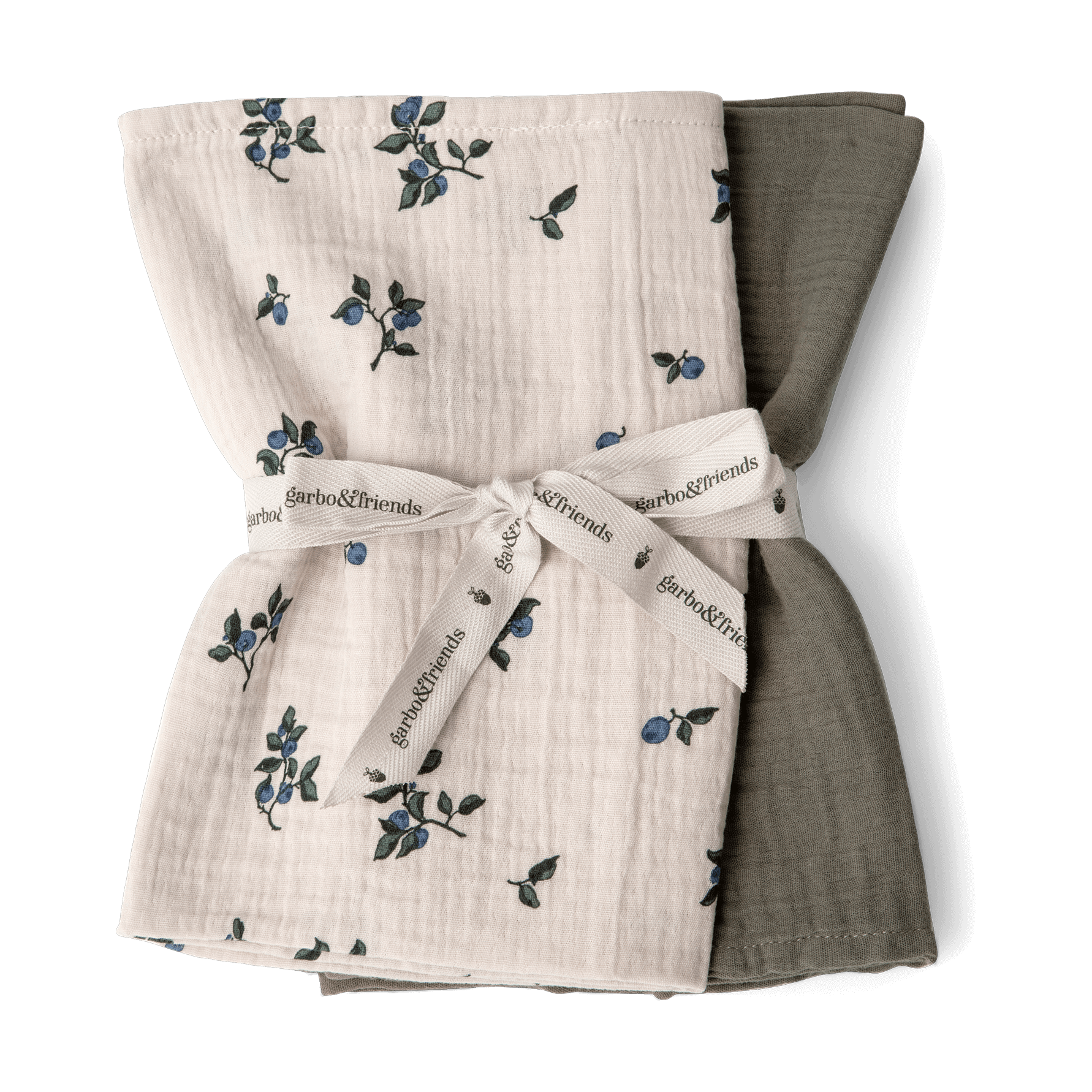 2 mantas pequeñas Blueberry Muslin 60x60 cm