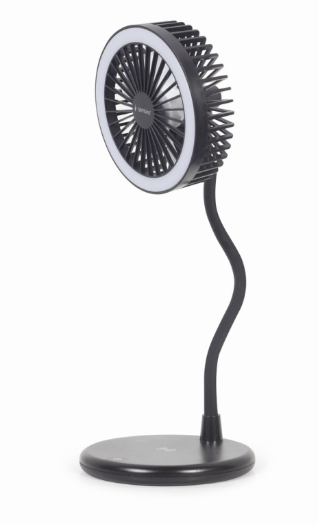 Gembird TA-WPC10-LEDFAN-01 Soporte Cargador Inalámbrico QI 10W con Ventilador para Teléfonos Negro