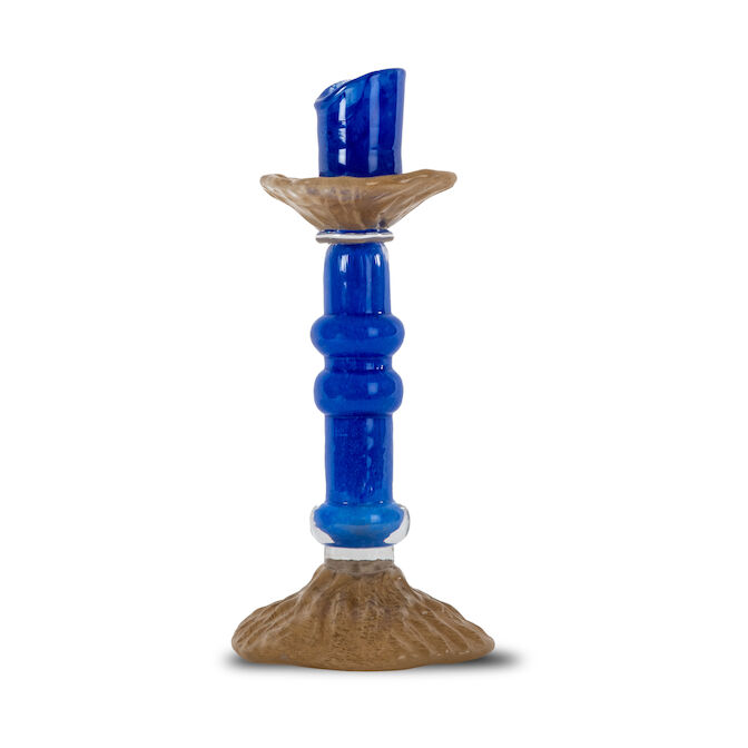 Candelabro Lara M 26 cm Azul