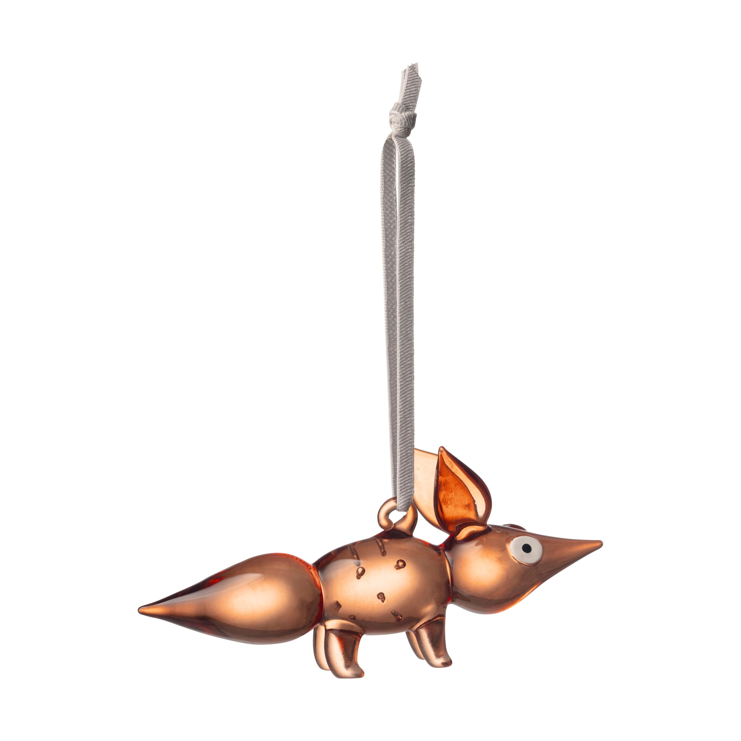 Decoración de vidrio Vulpes 11,5 cm. Marrón