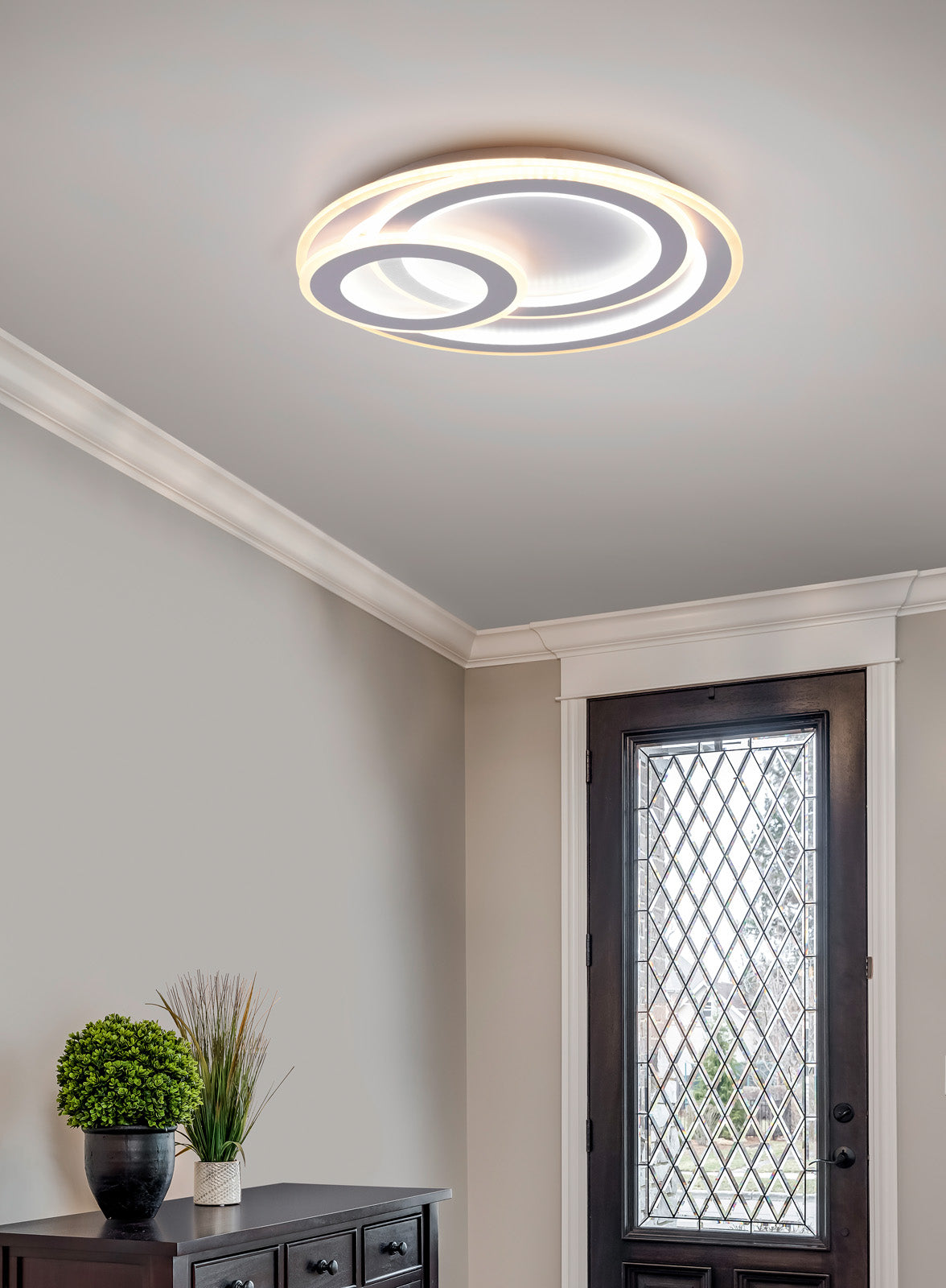 Trio Mita Plafón LED metal estera blanca 629210331