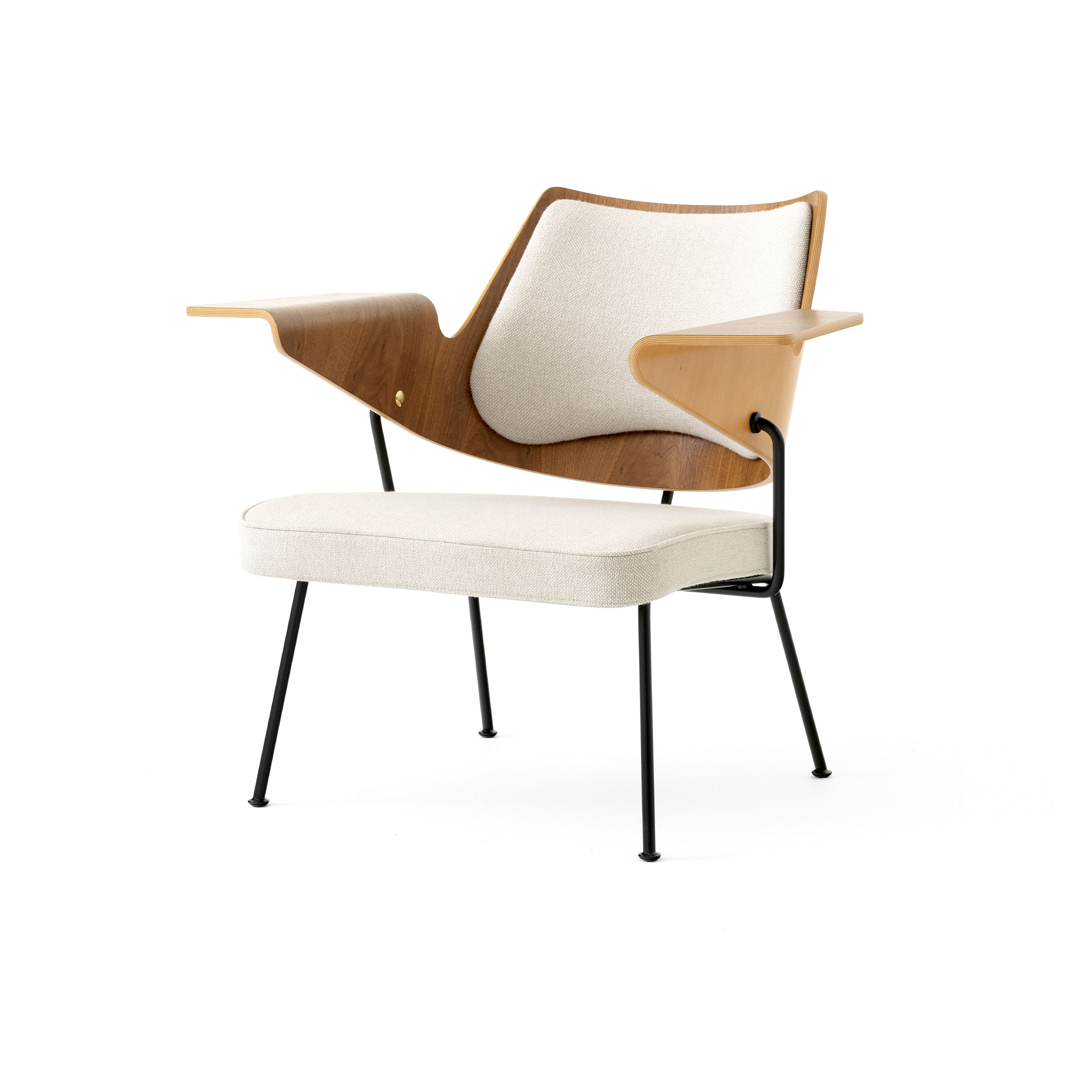 Silla lounge RFH RD8 Walnut-beech-offwhite