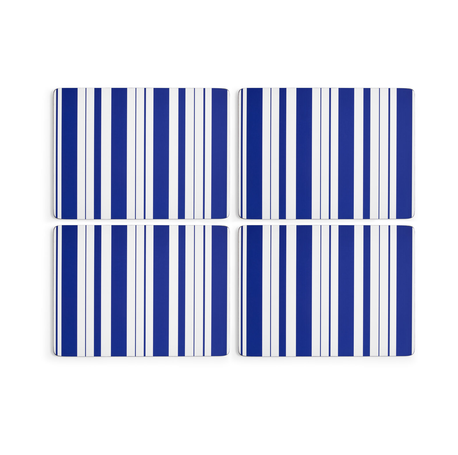 4 Manteles individuales Steccato 30x40 cm Azul-blanco