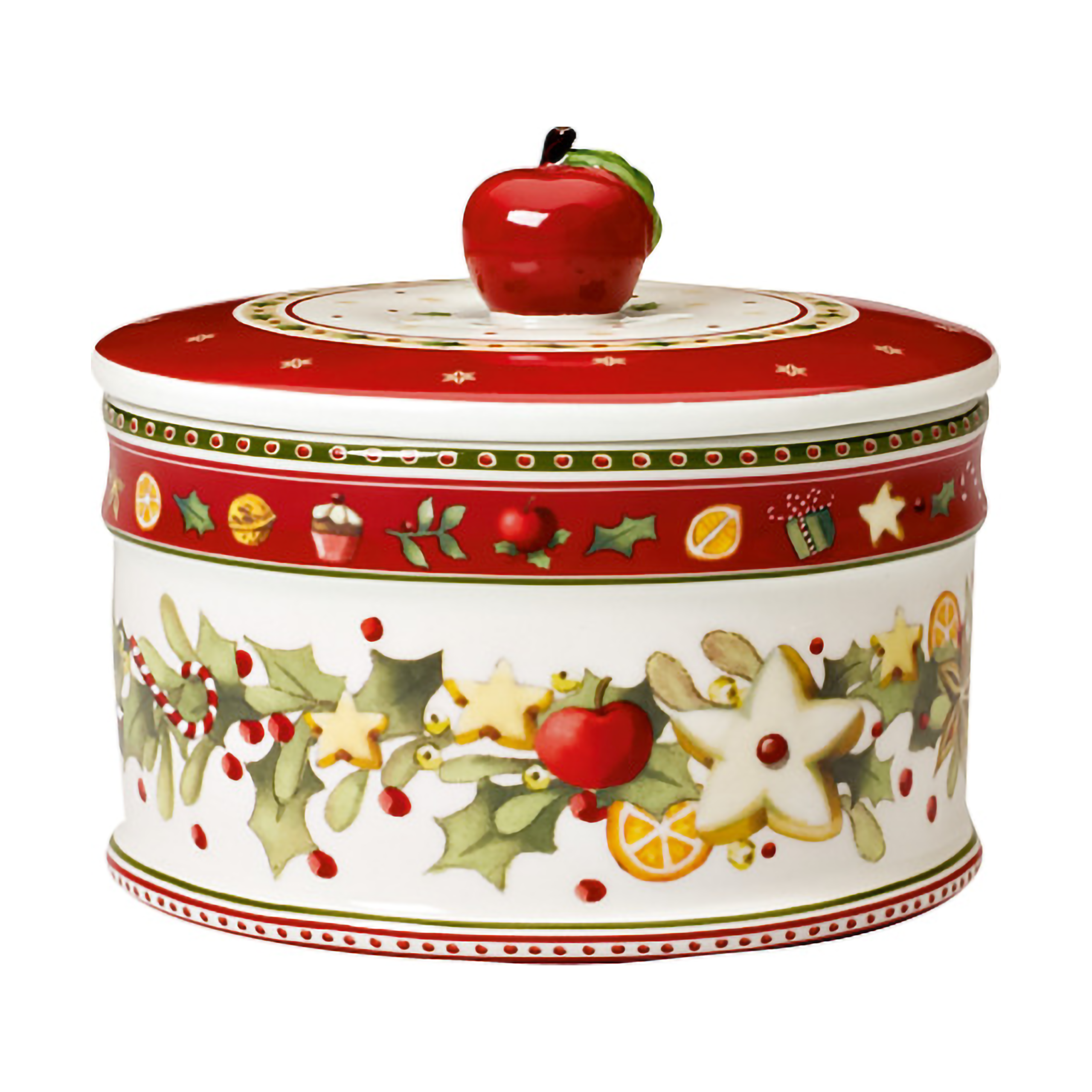 Bote de galletas Winter Bakery M, 0,55 L Blanco-rojo