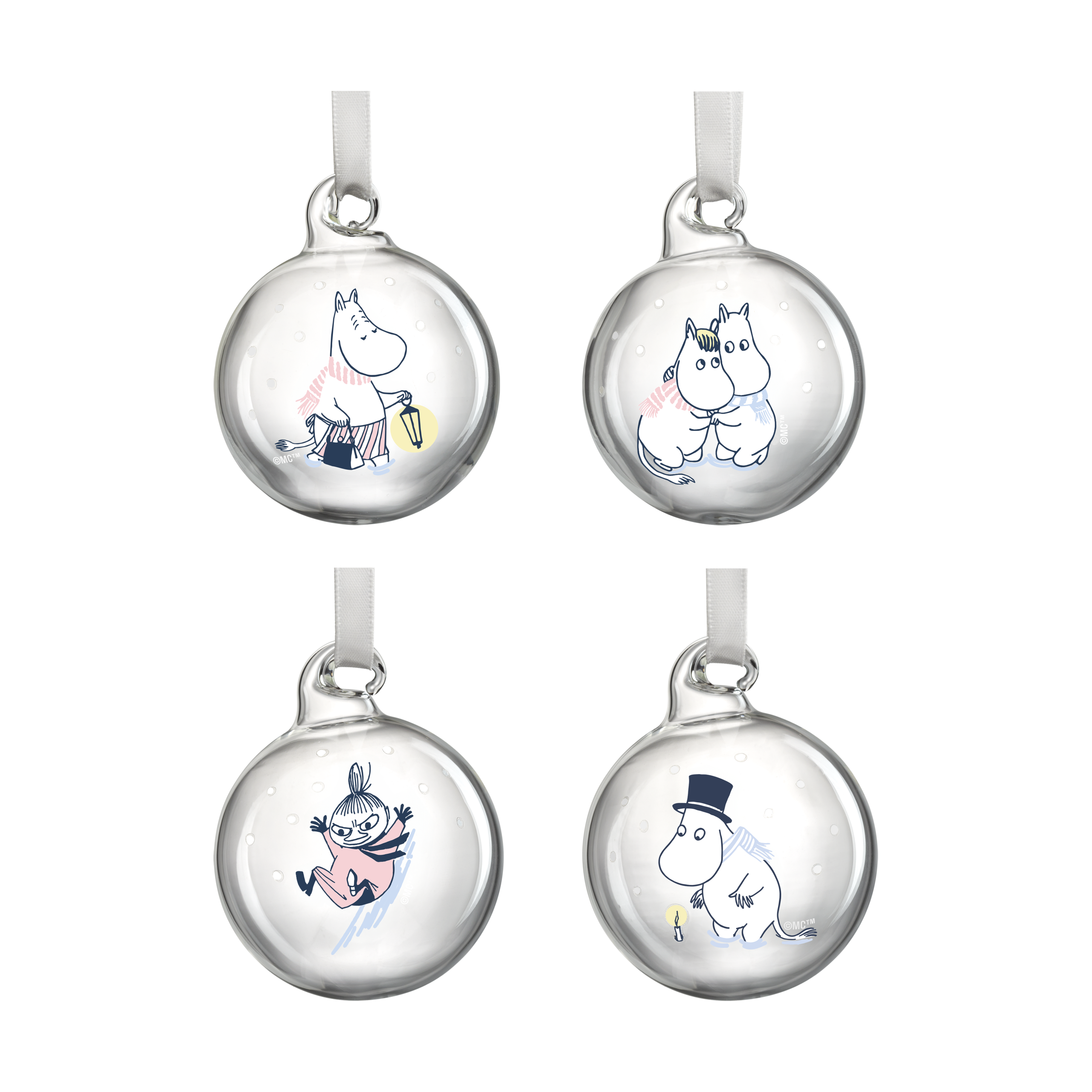 Bola de Navidad Mumin Ø5 cm, 4-pack Let it snow