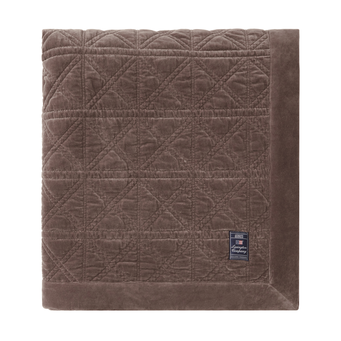 Colcha Rattan Quilted Velvet 260x240 cm Brown