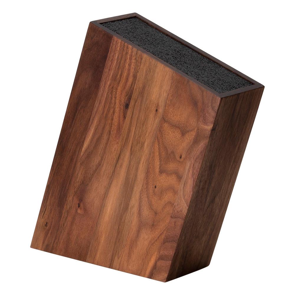 Continenta Bloque de Cuchillos de Madera de Nogal con Inserto Flexible y Extraíble, Lavable, Ergonómico y Ahorra Espacio 28,5x8x20 cm