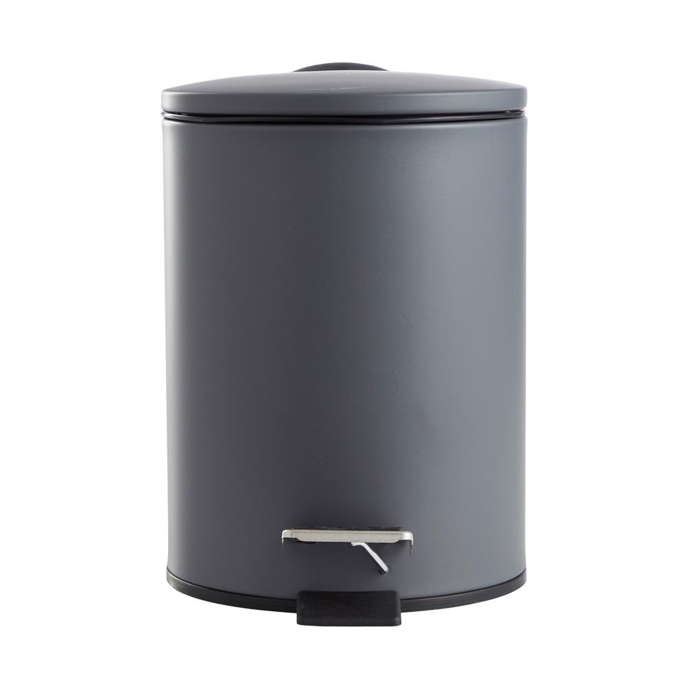 DAY Cubo 3 L Gris Con Pedal, Acero Inoxidable y Plástico, Tapa Soft Close, d.17,5 cm; h.23,5 cm