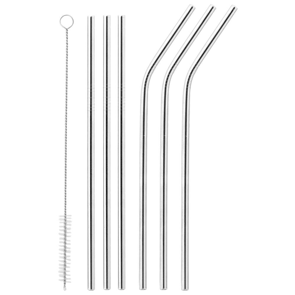 Day Juego de 6 Pajitas Reutilizables de Acero Inoxidable con Cepillo Limpiador