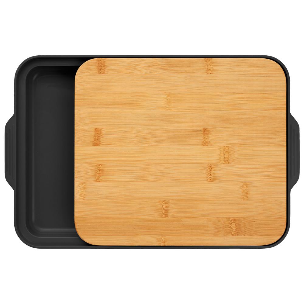 Day Tabla de Cortar con Bandeja Negra - Ideal para Frutas y Verduras, 24x27.5 cm