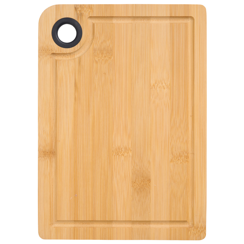 Day Tabla de Cortar de Bambú con Ranura y Anillo de Silicona Negra - 28x20 cm
