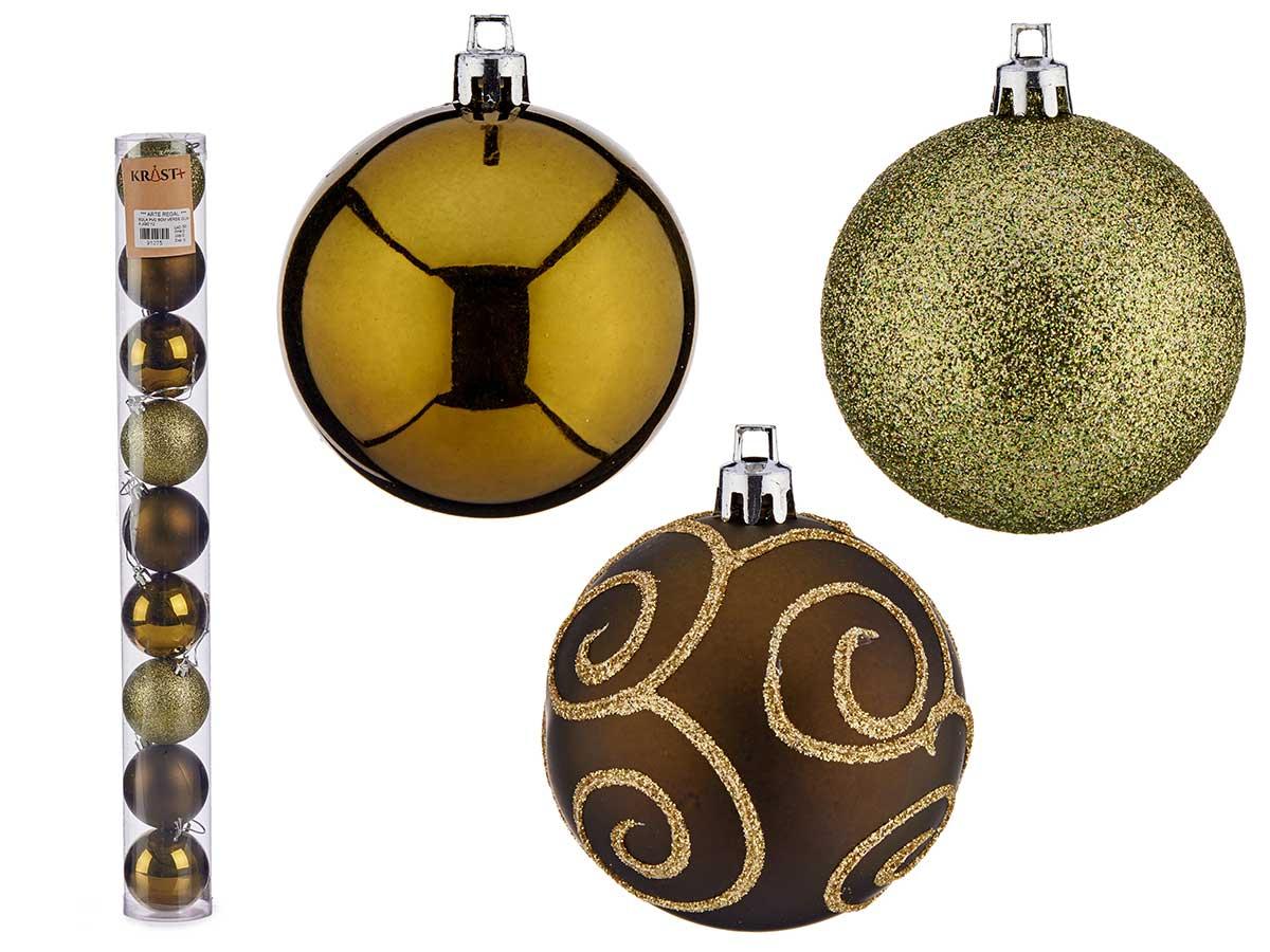 Krist+ Set de 9 Bolas de PVC, 6 cm, Verde Oliva (30 Unidades)