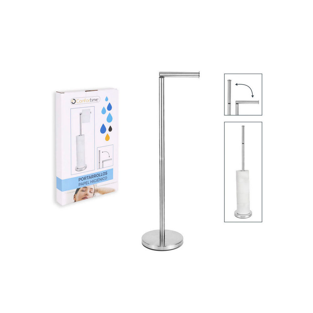 Confortime Portarrollos de Papel Higiénico en Acero, 15 cm x 15 cm x 2 cm (12 Unidades)