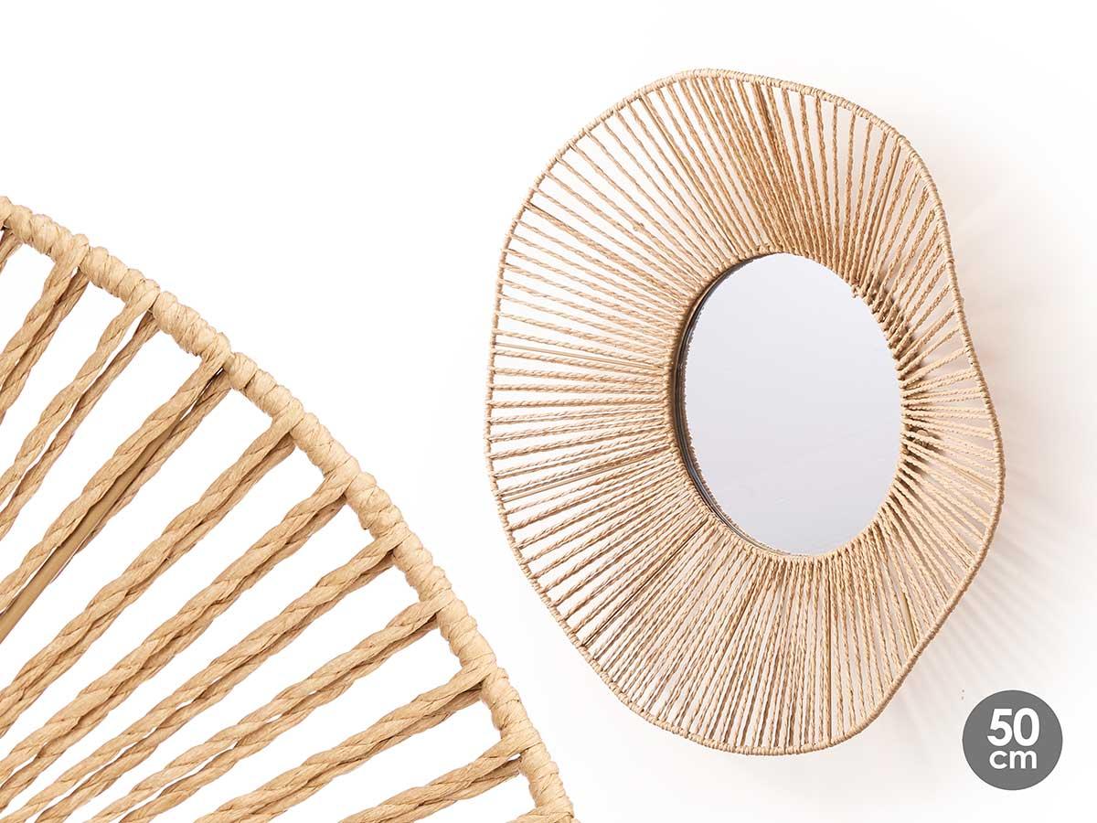 Giftdecor Espejo con diseño de vuelo y ondas con cuerda, 50 cm (4 Unidades)