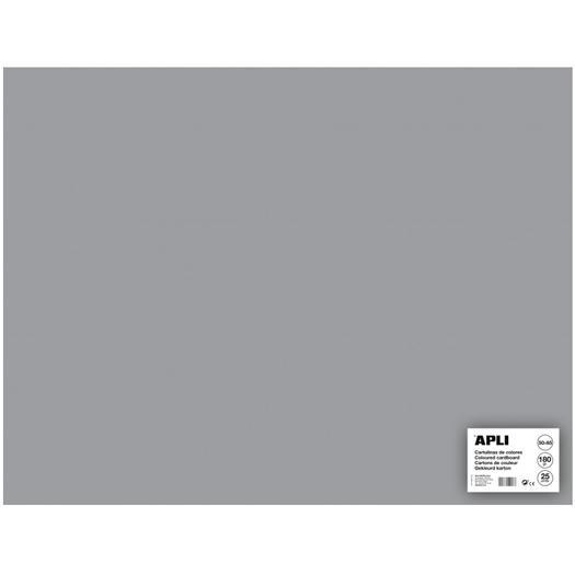 Apli Cartulina 50x65 cm 170 gr Pack de 25H Gris para Manualidades y Scrapbooking