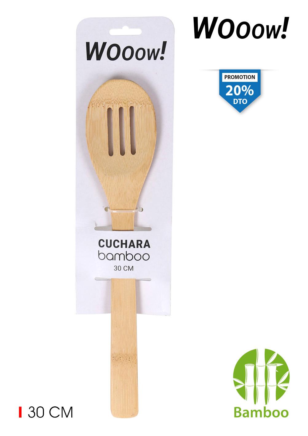 Privilege Cuchara con Agujeros de Bambú 30 cm (36 Unidades)