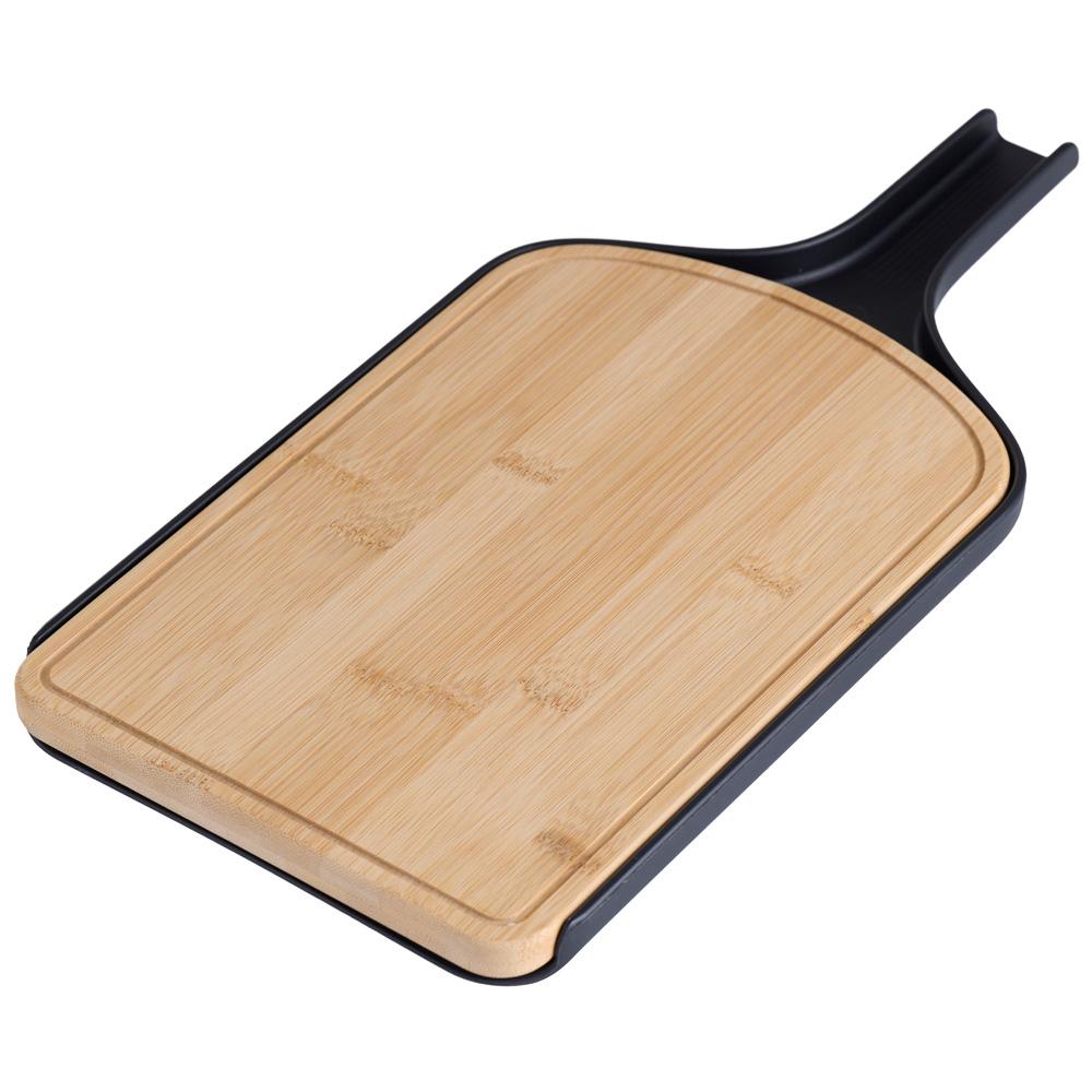 Day Tabla de Cortar con Bandeja - Bambú 30x20 cm, Bandeja Plástico 42.5x21 cm