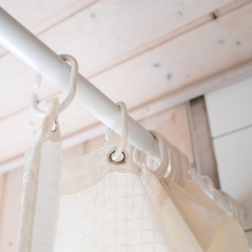 Edm Barra de cortina blanca de aluminio extensible 75 x 125 cm