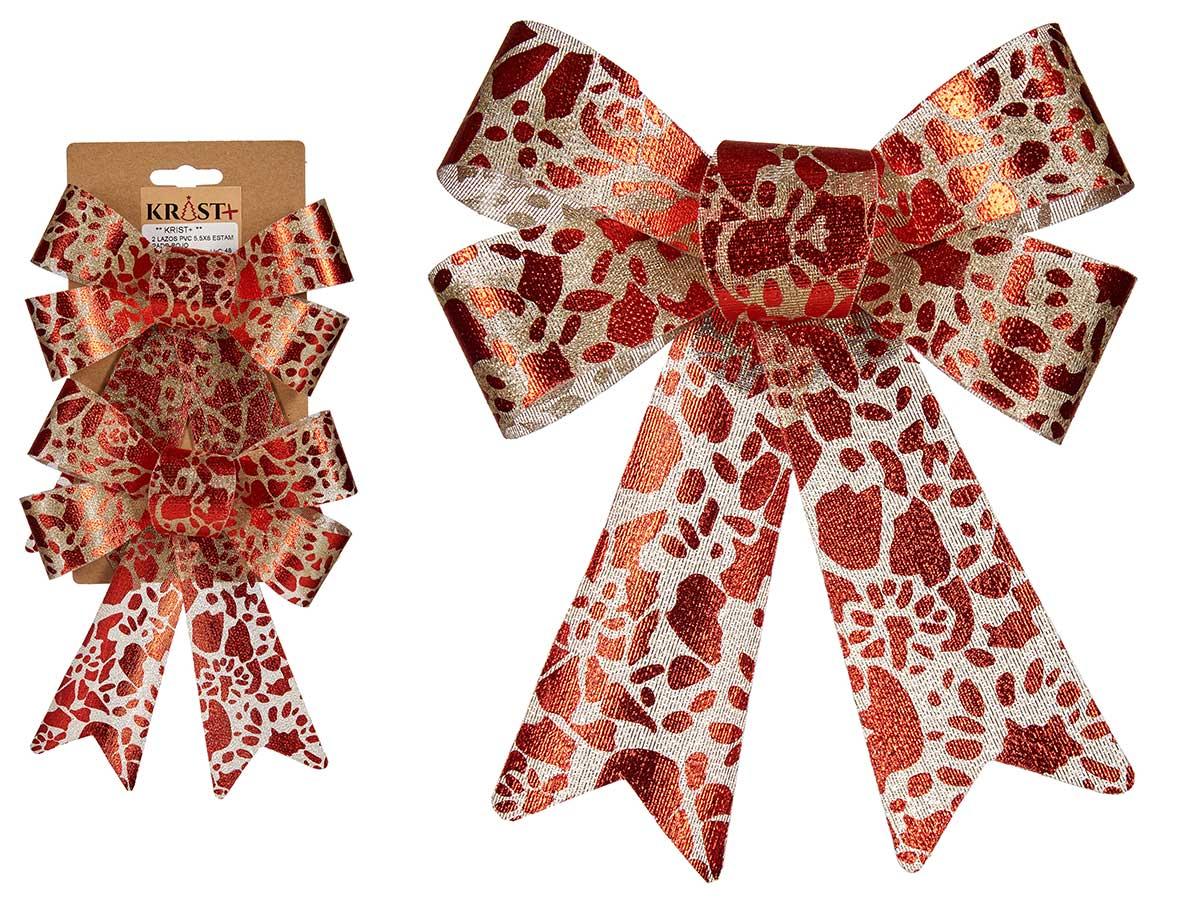 Krist+ 2 Lazos de PVC Estampado en Rojo, 14x20 cm (48 Unidades)