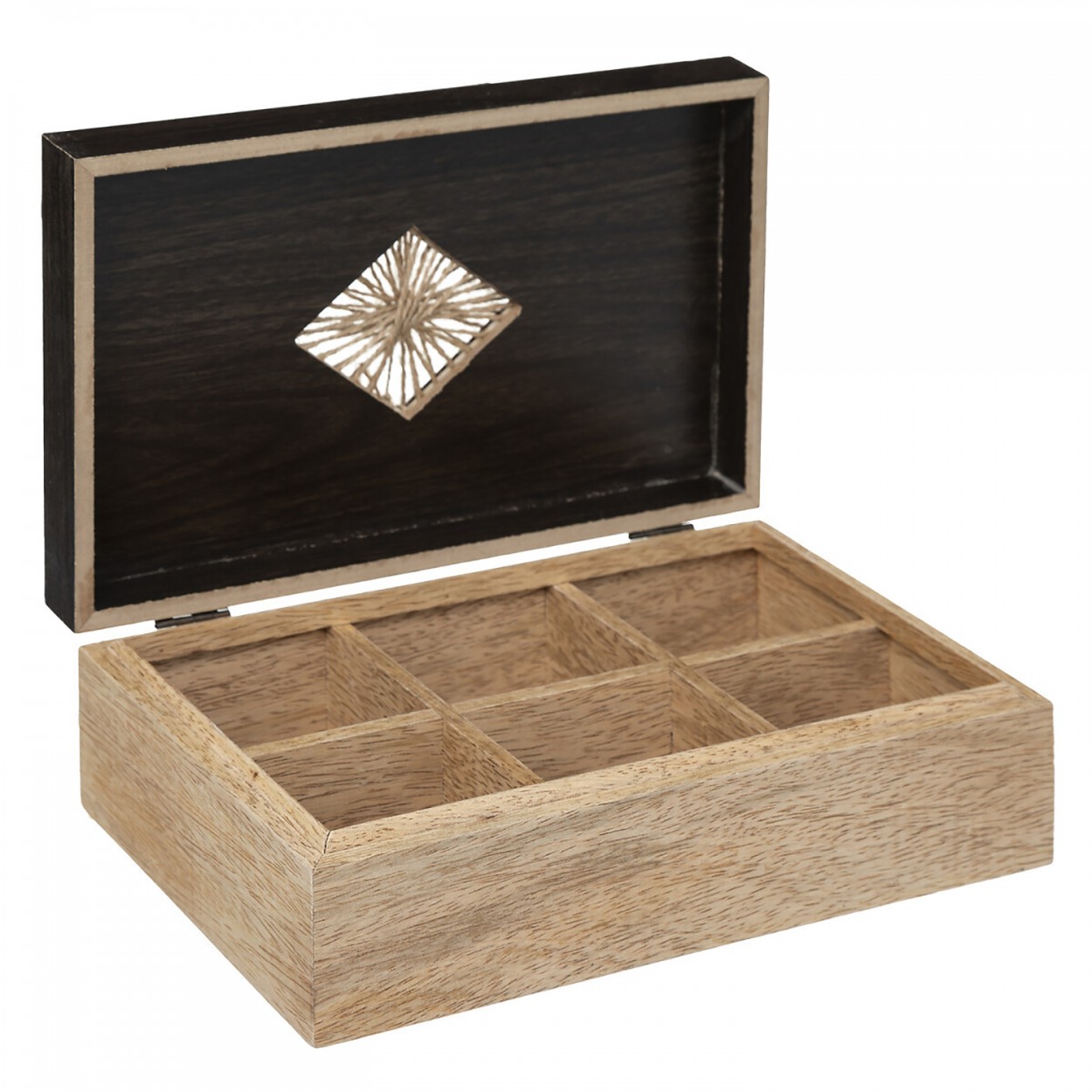 CAJA DE TÉ 6 COMPARTIMENTOS 24X15X7,5