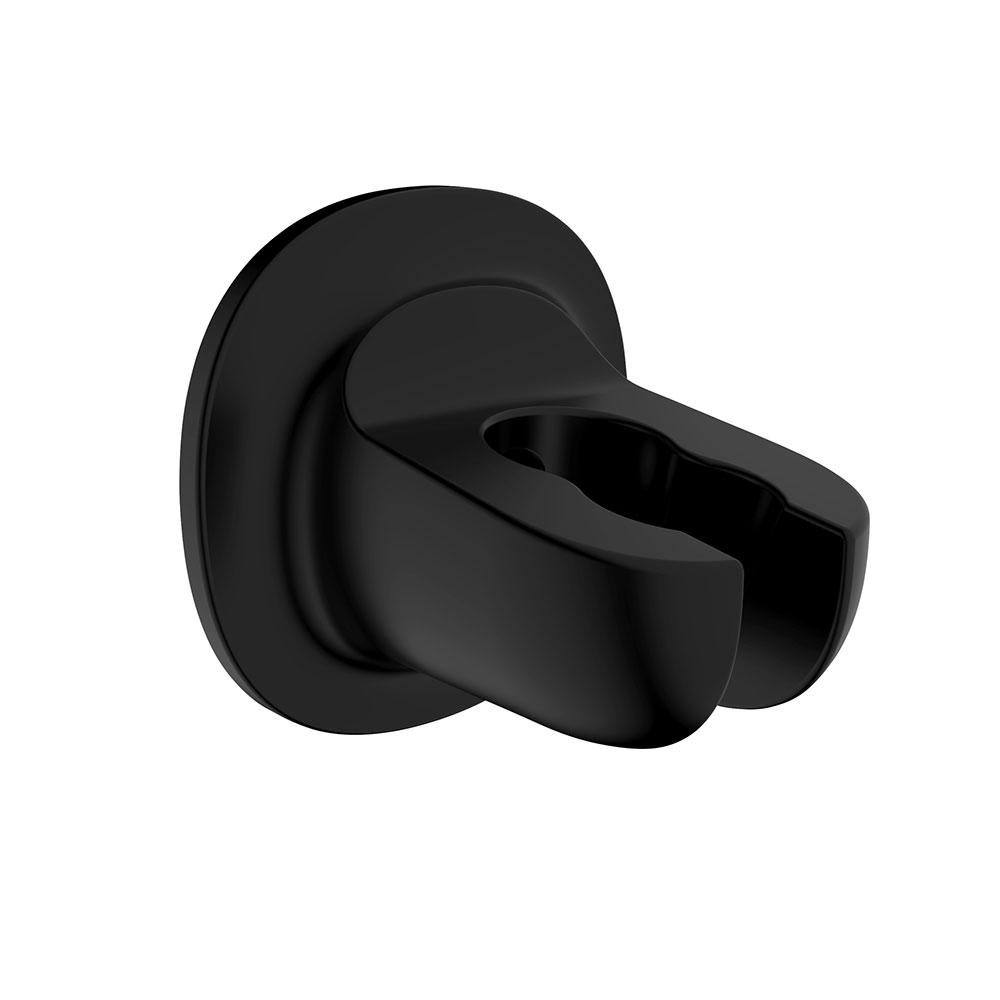 Wenko Soporte de cabezal de ducha libertà negro 25467100, sin necesidad de taladrar, 2 posiciones