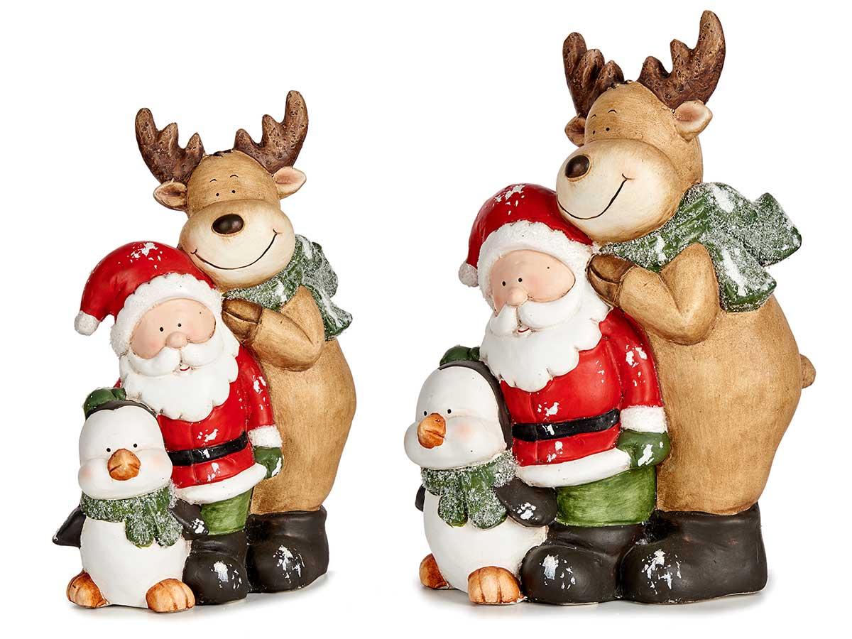 Krist+ Conjunto Figuras Navideñas 14x37.5x27.5 cm Cerámica Verde, Negro, Marrón, Blanco