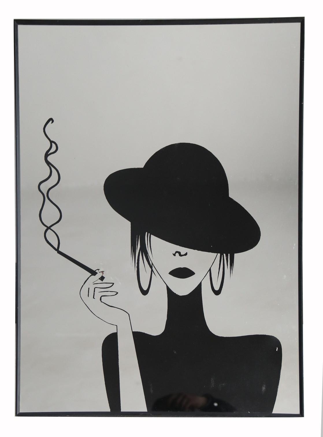 DKD Home Decor Espejo de Pared Cuadrado Moderno Negro 60x60x3.5 cm, Marco Aluminio y Cristal para Decoración del Hogar