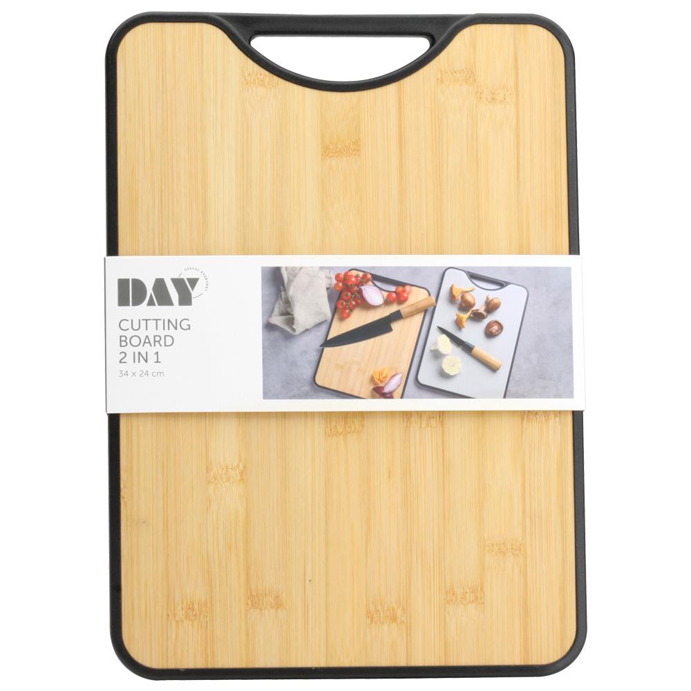 Day Tabla de Cortar Doble Cara Bambú y Plástico 34x24 cm con Asa