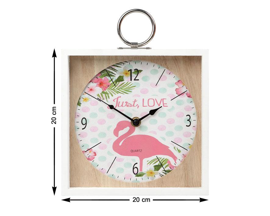 Reloj de Pared Flamencos Rosa - Decoración con Diseño de Flamingos 20x20x5 cm