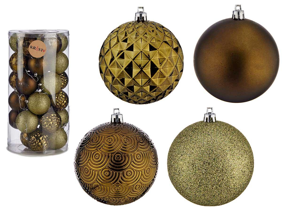 Krist+ Set de 30 Bolas de PVC 8 cm Verde Oliva (4 Unidades)