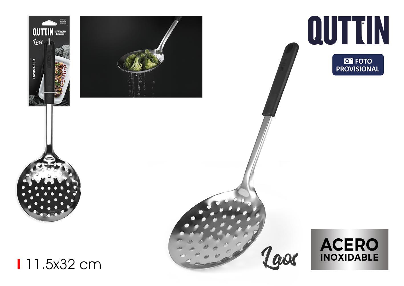 Quttin Espumadera Laos de acero inoxidable 32 cm – Utensilio de cocina para servir y escurrir alimentos (12 Unidades)