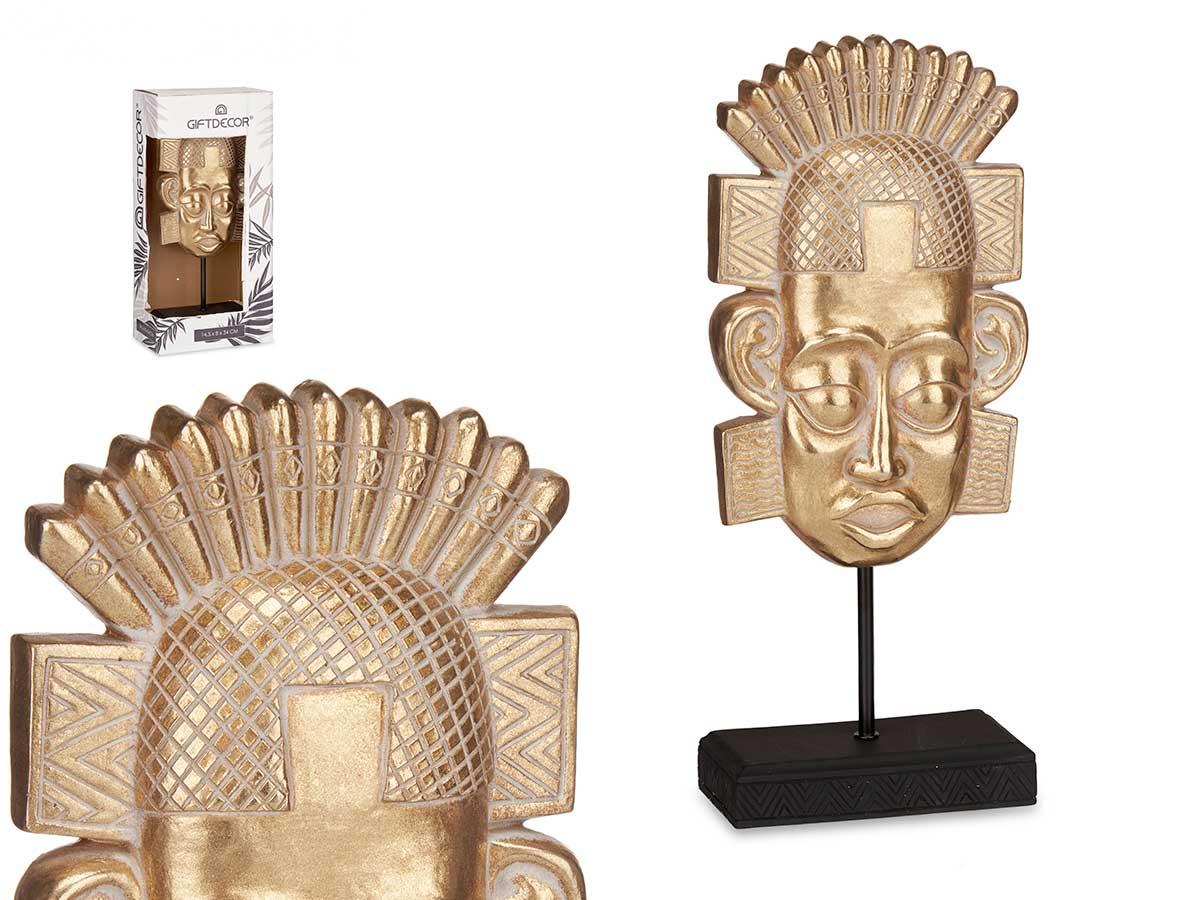Giftdecor Cabeza Indio con Base Oro 17.5x36x10.5 cm (4 Unidades)