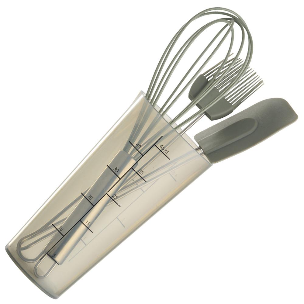 Day Juego De Repostería 4 Piezas - Vaso Medidor, Espátula, Pincel, Batidor - Plástico, Metal, Silicona