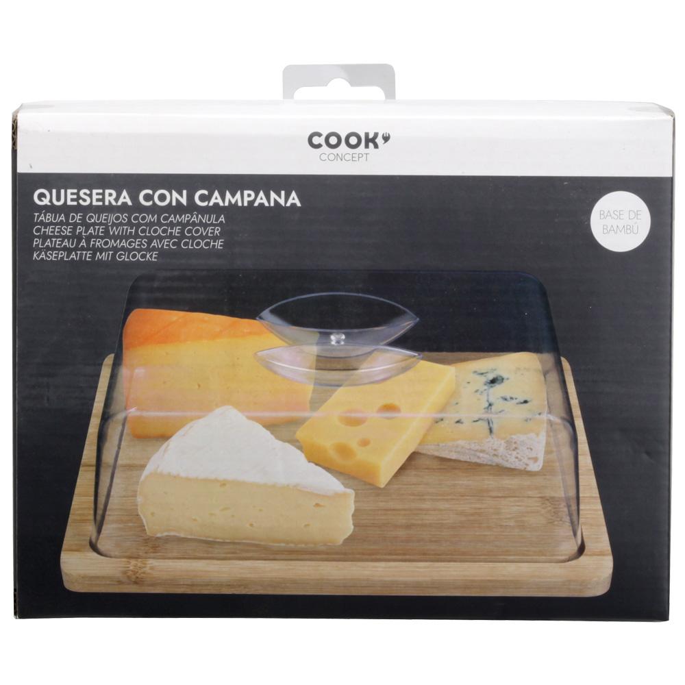 Cook Concept Quesera de bambú con campana 24x18,5 cm